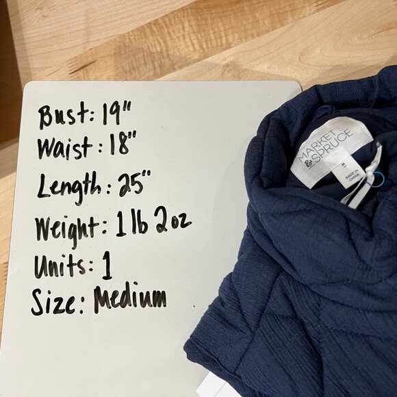 Market & Spruce Diamond Quilted Sleeveless Vest Navy Blue Size Medium NWT - Picture 11 of 11